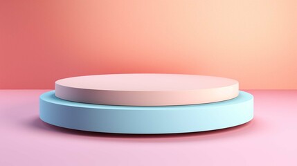 beautiful Round platform podium for product diplay isolated on pastel background new quality creative advertisement stock image illustration design