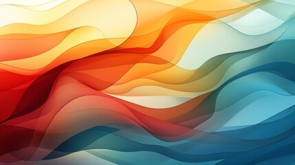 Vibrant Design: Exploring Orange Waves and Colorful Swirls in Illustration Art, generative AI