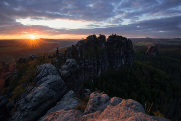 Sonnenuntergang in der sächsischen Schweiz