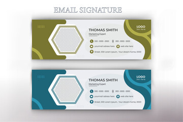 Colorful Email Signatures Template Vector Design. Professional Email Signature Template Modern and Minimal Layout.