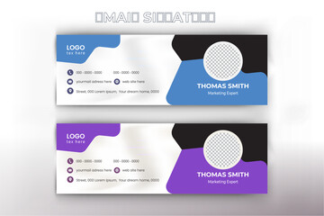 Colorful Email Signatures Template Vector Design. Professional Email Signature Template Modern and Minimal Layout.