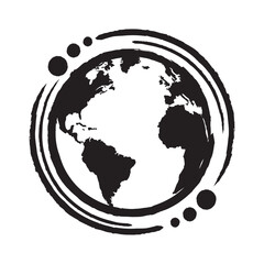 vector earth grunge icon or logo