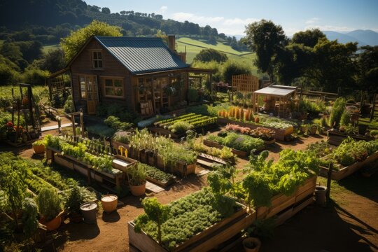 Perma cultural garden in a sustainable household