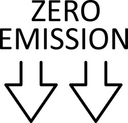 Icon with zero emission symbol concept. greenhouse gas carbon credit design. protect ecological green outline. carbon net zero neutral natural. carbon footprint art