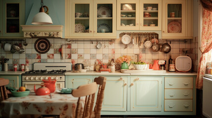 Vintage Kitchen With a Table