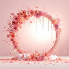 Image of digital backdrop Pink backgrounds with candles for wedding design, Red design backgrounds, roses, hearts and candles printed on Printed Glass Splashbacks