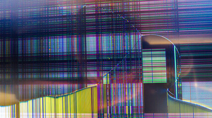 glithed and cracked display screen