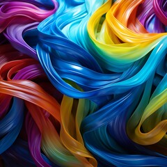 Decorative rainbow colored waves