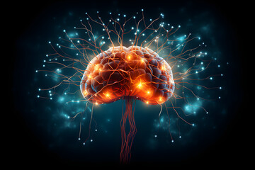 Digital Mind: Sparked Neurons, Data Analytics, Neural Systems - obrazy, fototapety, plakaty