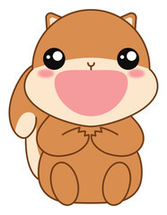 Obraz premium Kids Fall Squirrel Illustration 