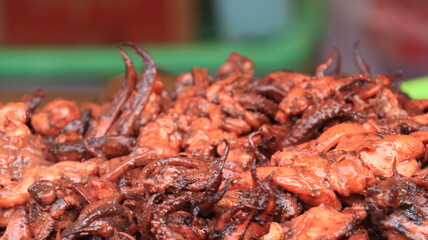 Delicious grilled squid street food