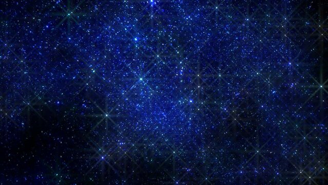 A stunning image of a dark blue background adorned with brilliantly shining stars, creating a captivating spectacle in the vastness of space