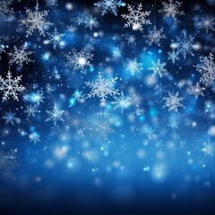 Fototapeta premium Festive Flurries. Snowflakes on Blue background