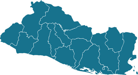 Obraz premium vector map of El Salvador light blue