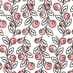 Hand drawn illustration background with flower shapes Vector