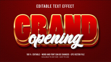 grand opening editable text effect - obrazy, fototapety, plakaty