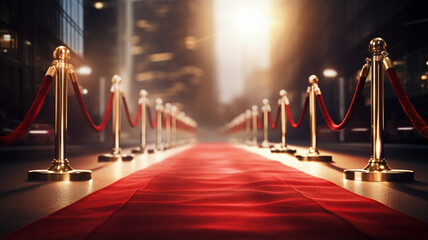 Red carpet on the stage.