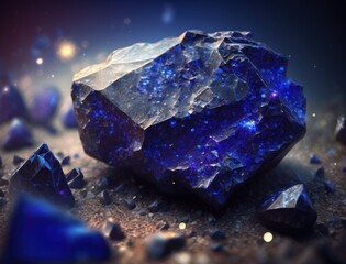 Obraz premium Lapis Lazuli crystal background stone Close up Multicolored gemstone