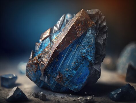 Kyanite crystal background stone Close up Multicolored gemstone