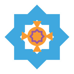 islamic star multi color illustration