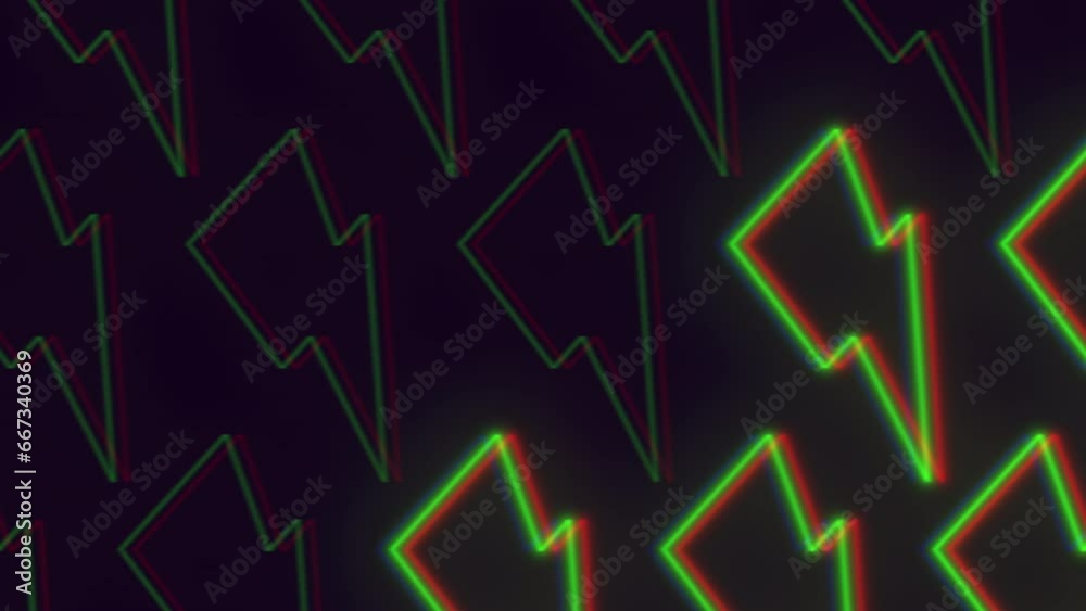 Wall mural a dynamic pattern with vibrant neon green and red thunderstorms, perfect for adding a modern touch a