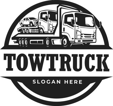 towing truck logo vector icon illustration
