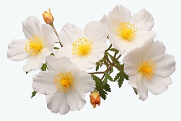 Transparent png of labdanum flower, also known as gum rockrose or cistus ladanifer. Generative AI - obrazy, fototapety, plakaty