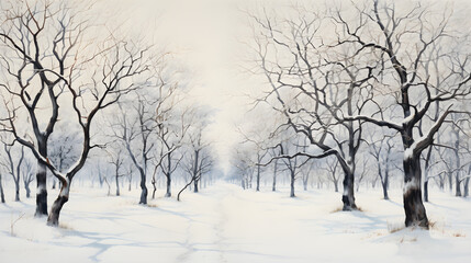 Fototapeta na wymiar snow-covered trees