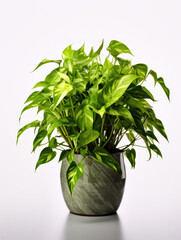 Pothos (Epipremnum aureum)  Studio Shot Isolated on Clear Background, Generative AI