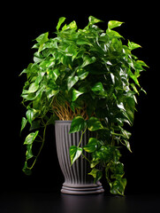 Pothos (Epipremnum aureum)  Studio Shot Isolated on Clear Background, Generative AI