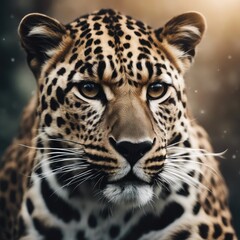 leopard wallpaper free, in the style of graphite realism, mist, realistic,  wimmelbilder, ivory, dynamic pose