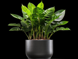 ZZ Plant (Zamioculcas zamiifolia) Studio Shot Isolated on Clear Background, Generative AI