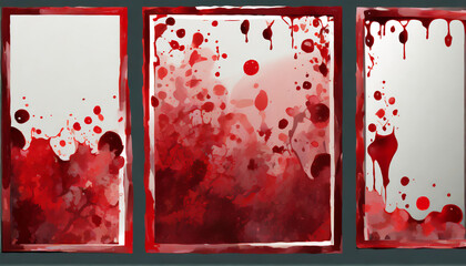 set of bloody frame border square vector illustrations