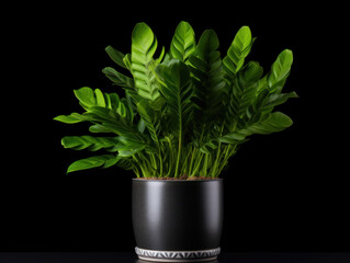 ZZ Plant (Zamioculcas zamiifolia) Studio Shot Isolated on Clear Background, Generative AI