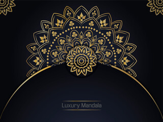 Luxury ornamental mandala design background in gold, Luxury wedding invitation card, Ornamental floral corner frame, gold mandala decoration for marketing agency