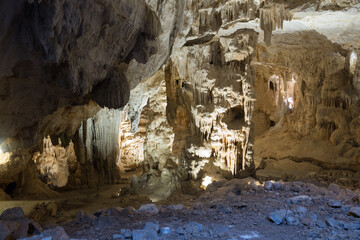 Image of illuminated view of Grotte des Demoiselles in France, nature