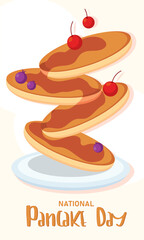 Pancake day poster Traditional food Vector