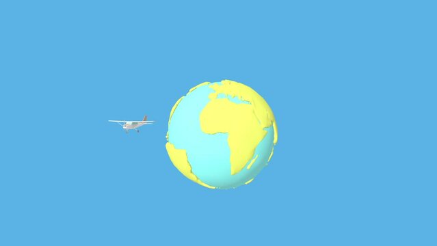 地球を回る飛行機