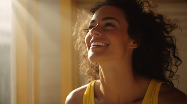 portrait of a smiling woman, relaxation, lifestyle