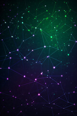 Abstract technology background. Network connection structure with dots and lines