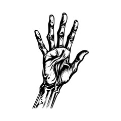 Zombie Hand , Clip Art Design Vector. Halloween Scary Grave. Arm Monster Dead, ai generated