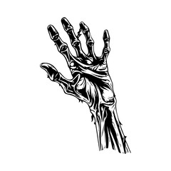 Zombie Hand , Clip Art Design Vector. Halloween Scary Grave. Arm Monster Dead, ai generated