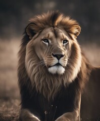 Fototapeta premium lion wallpaper, realism, mist, realistic, wimmelbilder, ivory, dynamic pose