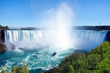 Niagara Falls Ontario Canada with tour boat