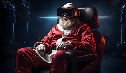 gaming glasses, virtual reality glasses, play pc game, christmas time, Santa Claus, gaming console,...