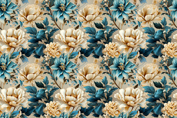 Fototapeta premium seamless beautiful colorful flowers digital wallpaper