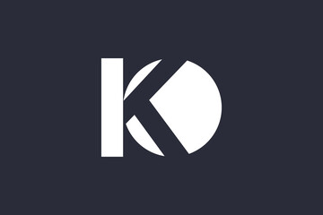 combination letter ko logo design premium vector - obrazy, fototapety, plakaty