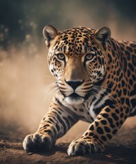 Obraz premium jaguar wallpaper, mist, realistic, wimmelbilder, ivory, dynamic pose