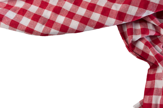 part of checkered napkin, untucked with transparencies, PNG format	
