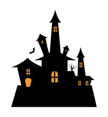 halloween castle illustration